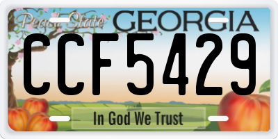 GA license plate CCF5429