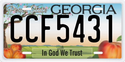 GA license plate CCF5431