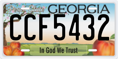 GA license plate CCF5432