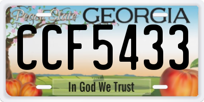 GA license plate CCF5433