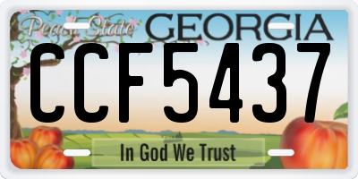 GA license plate CCF5437