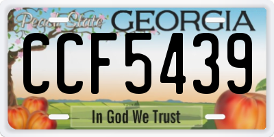 GA license plate CCF5439
