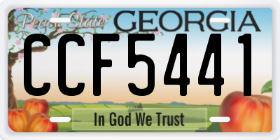 GA license plate CCF5441