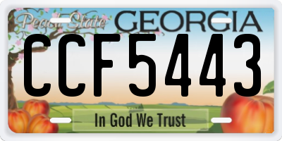 GA license plate CCF5443