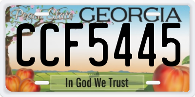 GA license plate CCF5445