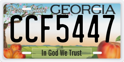 GA license plate CCF5447