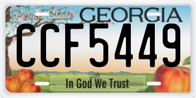 GA license plate CCF5449