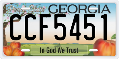 GA license plate CCF5451