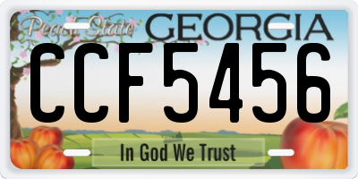 GA license plate CCF5456