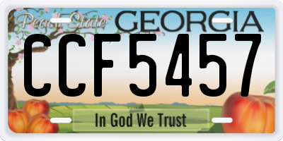 GA license plate CCF5457