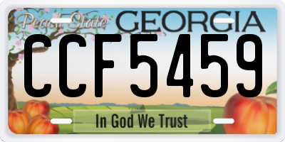 GA license plate CCF5459