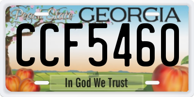 GA license plate CCF5460