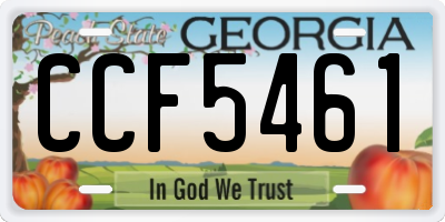 GA license plate CCF5461