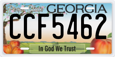 GA license plate CCF5462