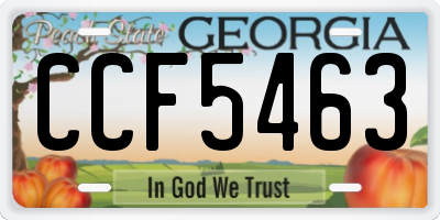 GA license plate CCF5463
