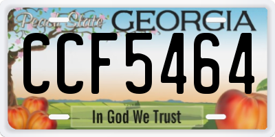 GA license plate CCF5464
