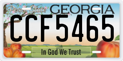 GA license plate CCF5465