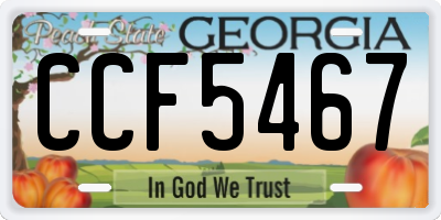 GA license plate CCF5467