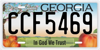 GA license plate CCF5469
