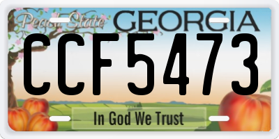 GA license plate CCF5473