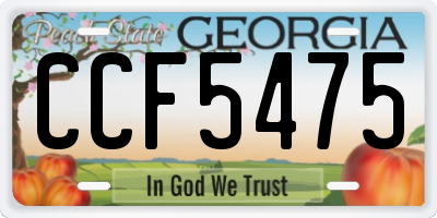 GA license plate CCF5475