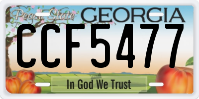 GA license plate CCF5477