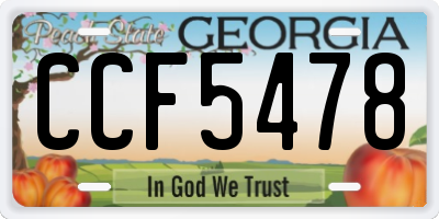 GA license plate CCF5478