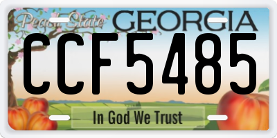 GA license plate CCF5485