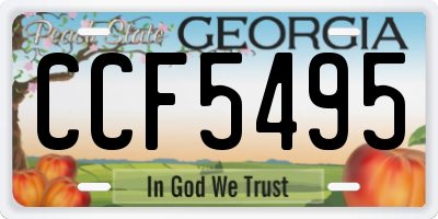 GA license plate CCF5495