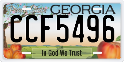 GA license plate CCF5496