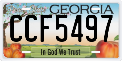 GA license plate CCF5497