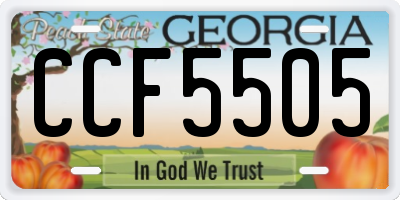 GA license plate CCF5505