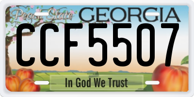 GA license plate CCF5507
