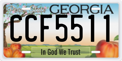GA license plate CCF5511