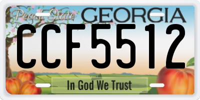 GA license plate CCF5512