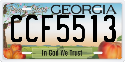 GA license plate CCF5513