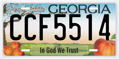 GA license plate CCF5514