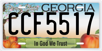GA license plate CCF5517