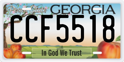 GA license plate CCF5518