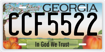 GA license plate CCF5522