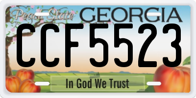 GA license plate CCF5523