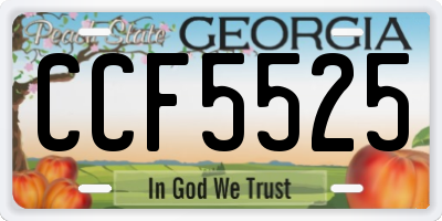 GA license plate CCF5525