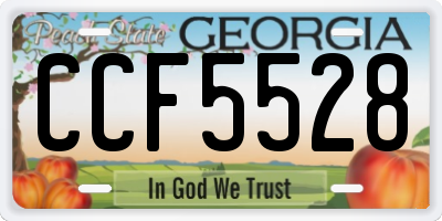 GA license plate CCF5528