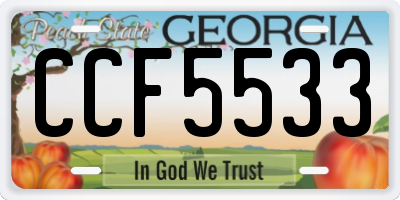 GA license plate CCF5533