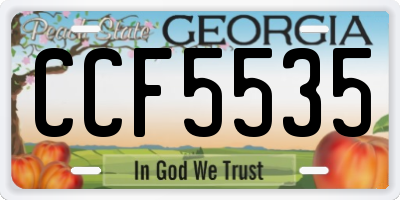 GA license plate CCF5535