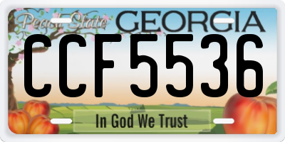 GA license plate CCF5536