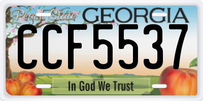 GA license plate CCF5537
