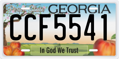 GA license plate CCF5541