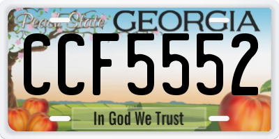 GA license plate CCF5552