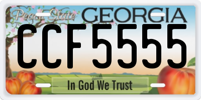 GA license plate CCF5555